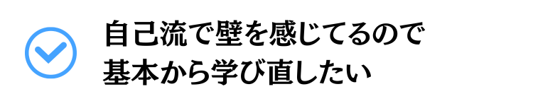 自己流で壁を感じてるので基本から学び直したい