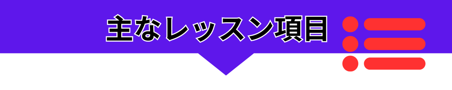 主なレッスン項目
