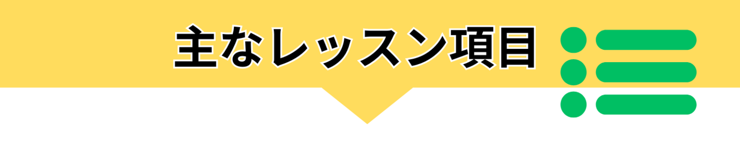 主なレッスン項目